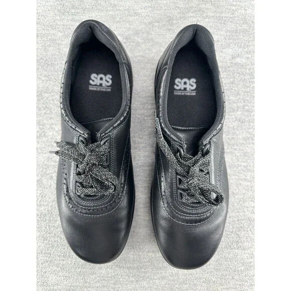 SAS L5900785 - Shoes Womens 9 M Walk Easy Sneaker Black Leather Comfort   B15 - Picture 7 of 9